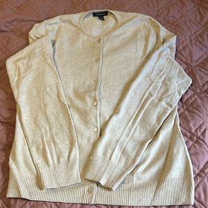 EUC Lands’ End Cream button front cardigan small